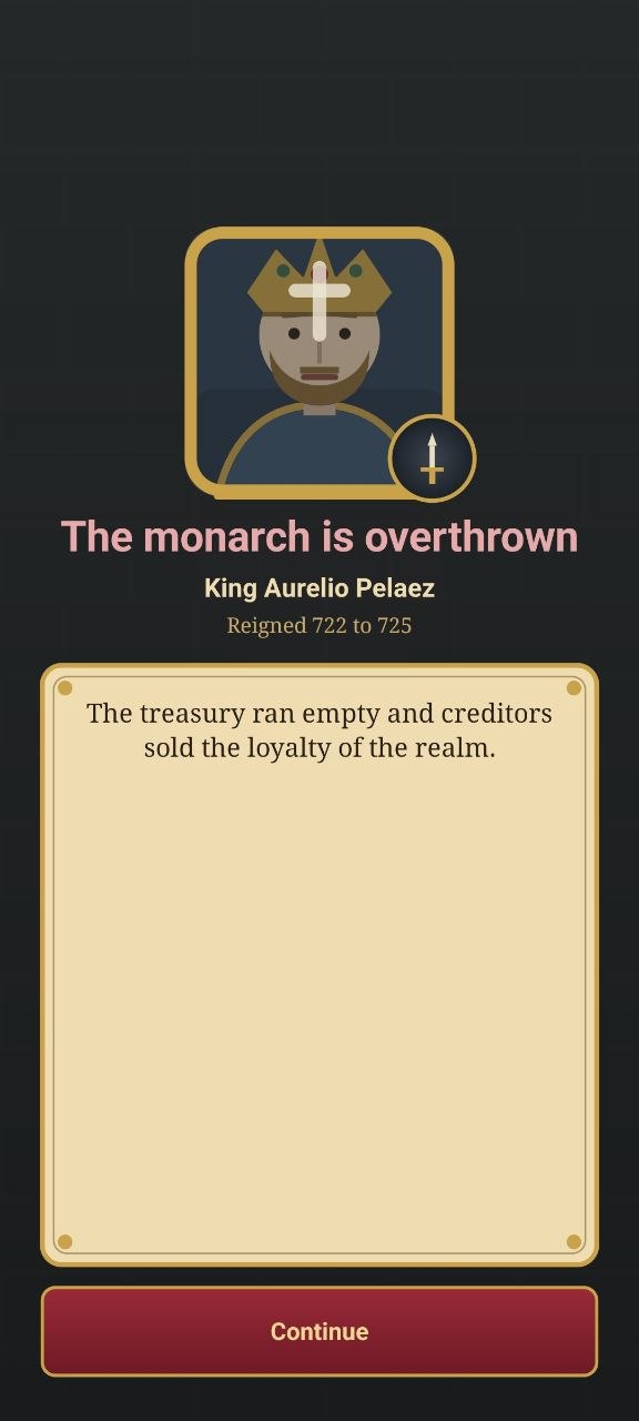 Mobile defeat screen